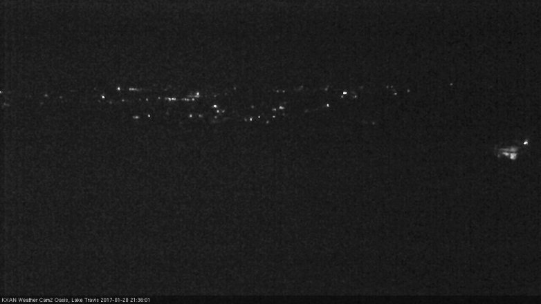 Lake Travis webcam, January 20, 2017 8:50 PM CT