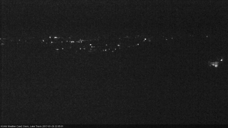Lake Travis webcam, January 20, 2017 9:35 PM CT