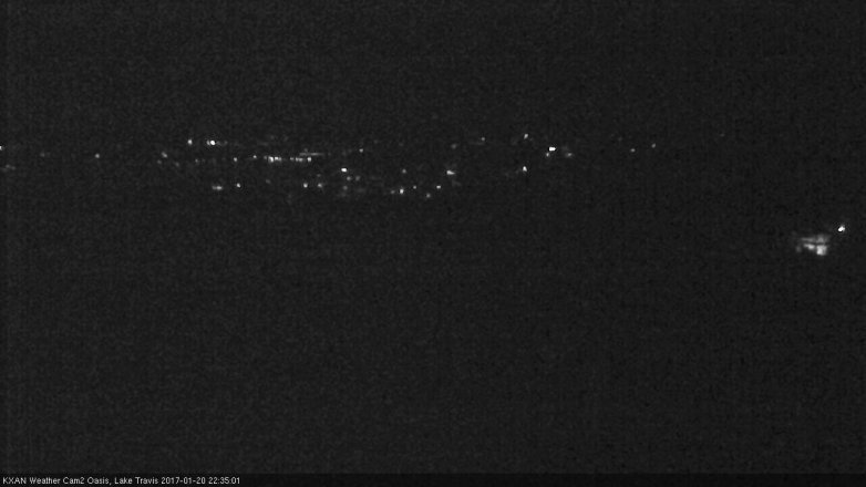 Lake Travis webcam, January 20, 2017 9:40 PM CT