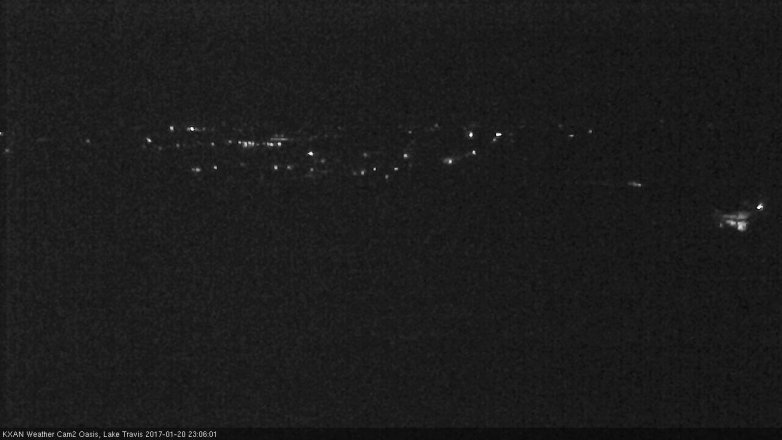 Lake Travis webcam, January 20, 2017 10:10 PM CT