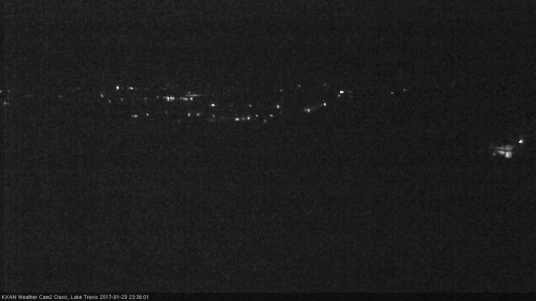 Lake Travis webcam, January 20, 2017 10:40 PM CT
