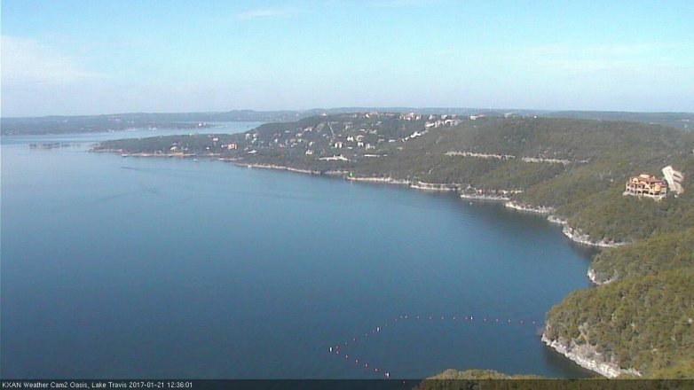 Lake Travis webcam, January 21, 2017 11:40 AM CT