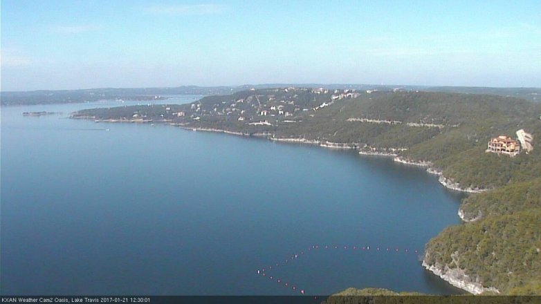Lake Travis webcam, January 21, 2017 12:00 PM CT
