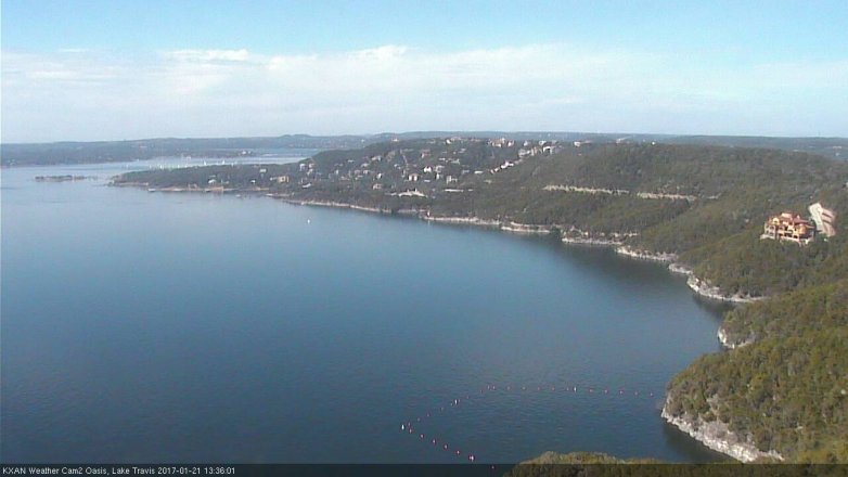 Lake Travis webcam, January 21, 2017 12:40 PM CT