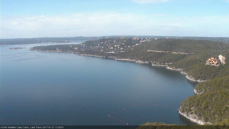 Lake Travis webcam, January 21, 2017 12:55 PM CT