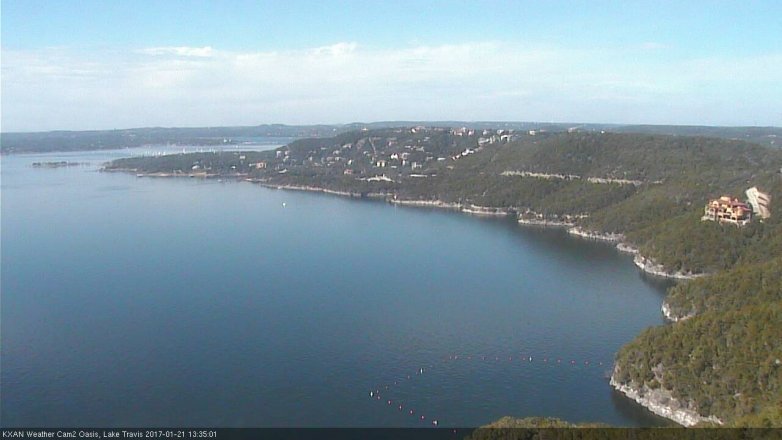 Lake Travis webcam, January 21, 2017 1:00 PM CT