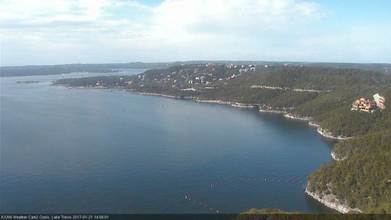 Lake Travis webcam, January 21, 2017 1:15 PM CT