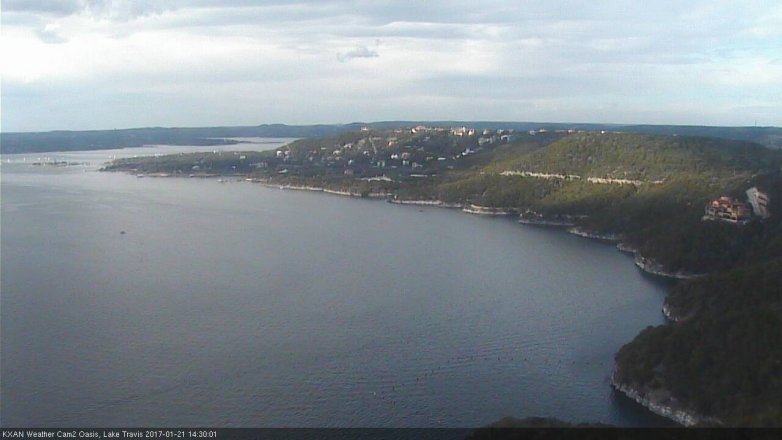 Lake Travis webcam, January 21, 2017 1:55 PM CT