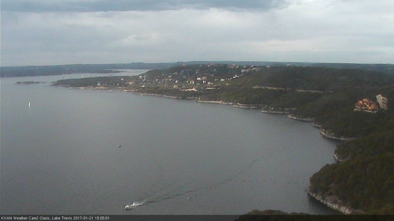 Lake Travis webcam, January 21, 2017 2:10 PM CT