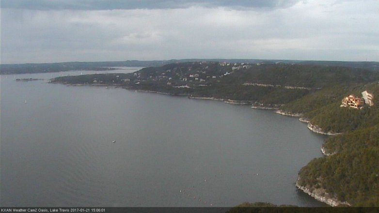 Lake Travis webcam, January 21, 2017 2:15 PM CT
