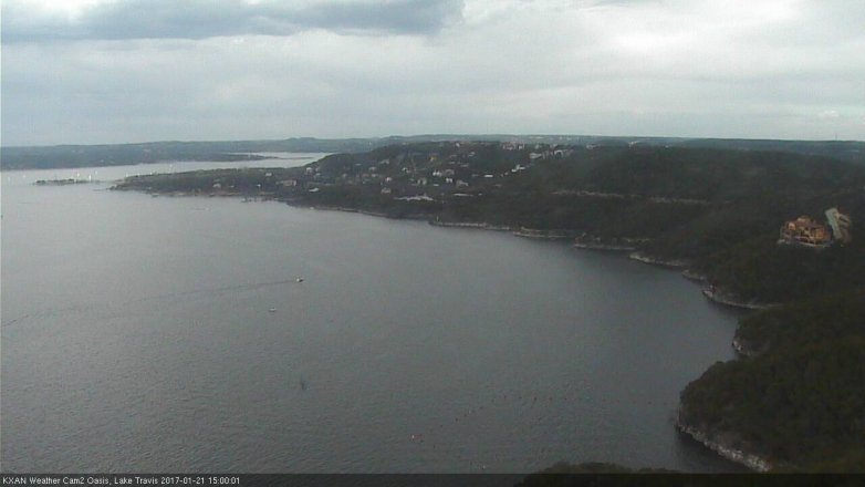 Lake Travis webcam, January 21, 2017 2:25 PM CT