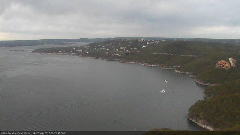 Lake Travis webcam, January 21, 2017 2:50 PM CT