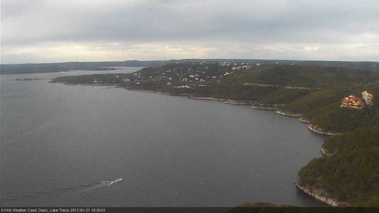 Lake Travis webcam, January 21, 2017 3:45 PM CT