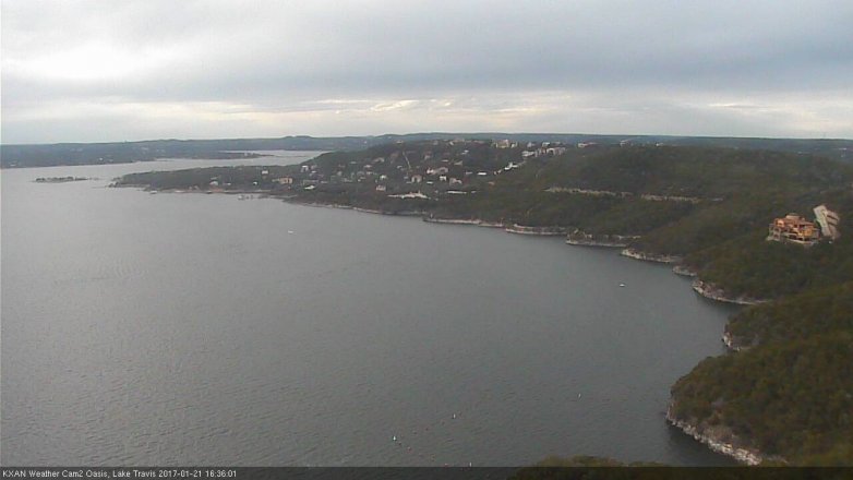 Lake Travis webcam, January 21, 2017 3:55 PM CT