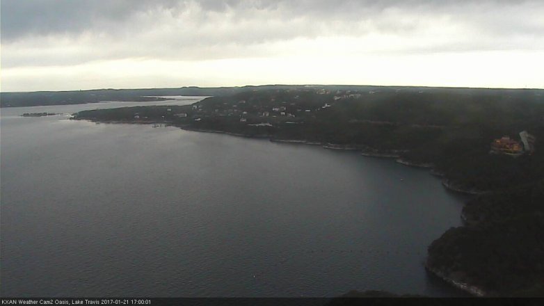 Lake Travis webcam, January 21, 2017 4:25 PM CT