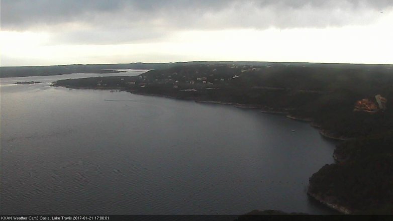 Lake Travis webcam, January 21, 2017 4:35 PM CT