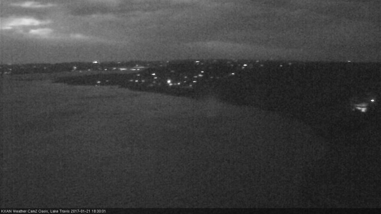 Lake Travis webcam, January 21, 2017 5:55 PM CT