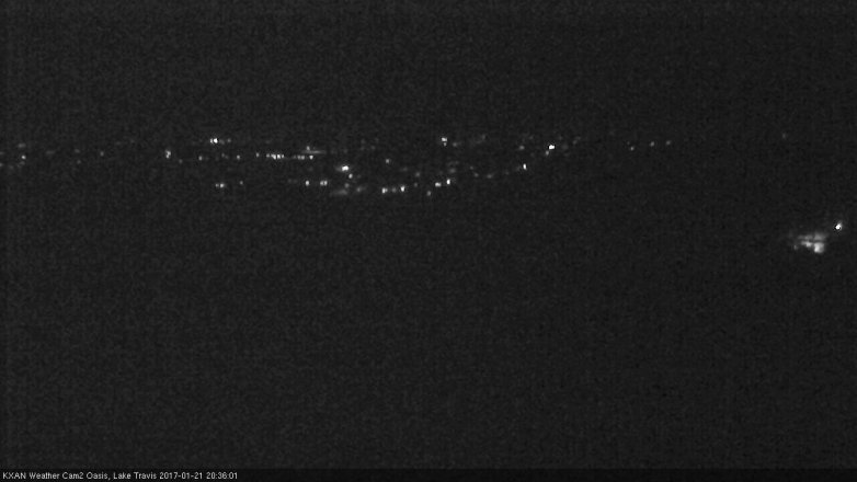 Lake Travis webcam, January 21, 2017 7:50 PM CT