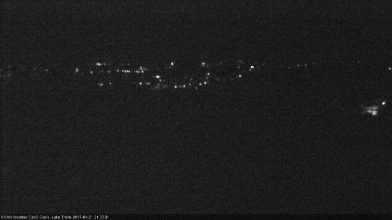 Lake Travis webcam, January 21, 2017 8:10 PM CT
