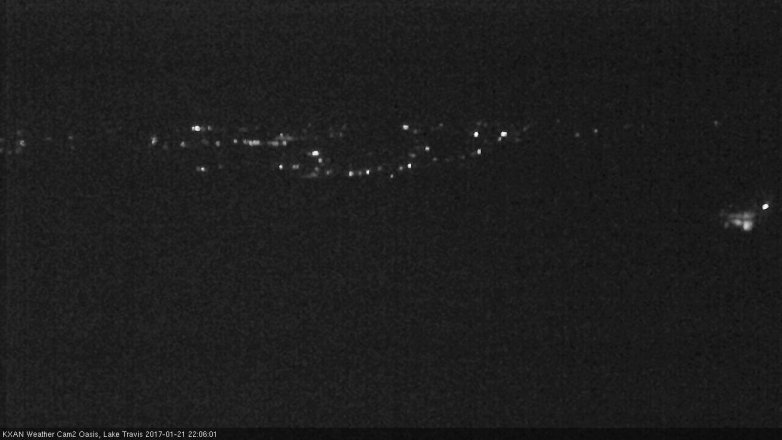 Lake Travis webcam, January 21, 2017 9:35 PM CT