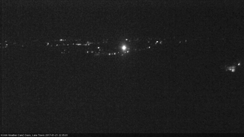 Lake Travis webcam, January 21, 2017 9:55 PM CT