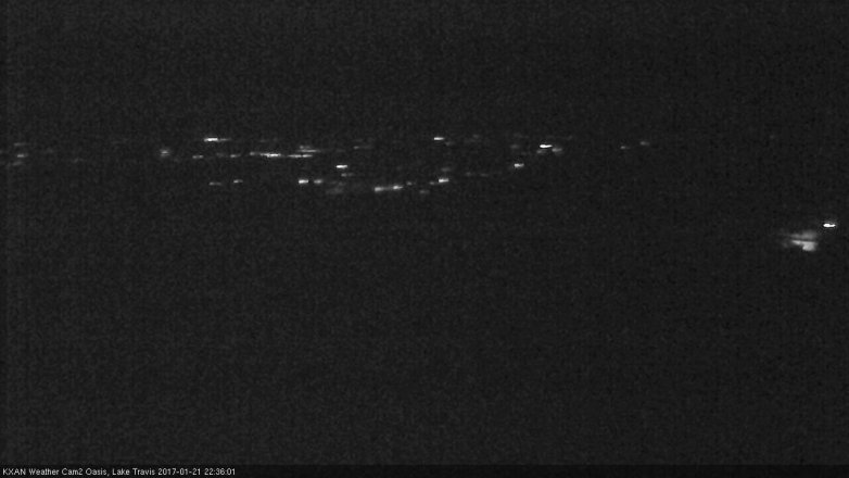 Lake Travis webcam, January 21, 2017 10:00 PM CT