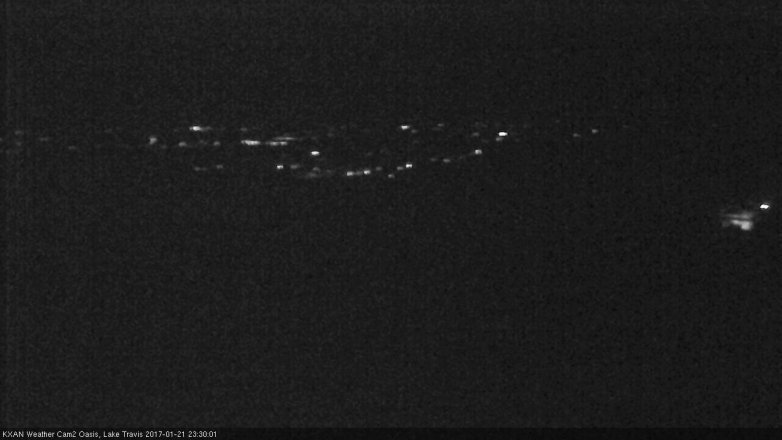 Lake Travis webcam, January 21, 2017 10:45 PM CT