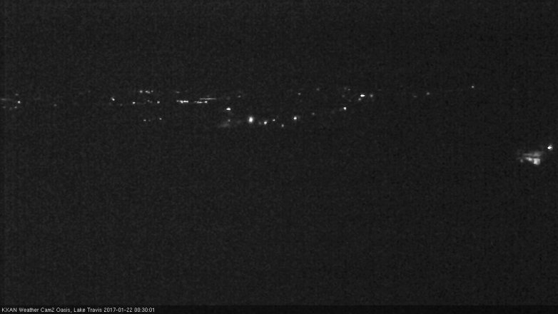 Lake Travis webcam, January 21, 2017 11:50 PM CT