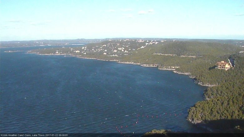 Lake Travis webcam, January 22, 2017 9:00 AM CT
