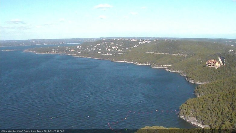 Lake Travis webcam, January 22, 2017 9:30 AM CT