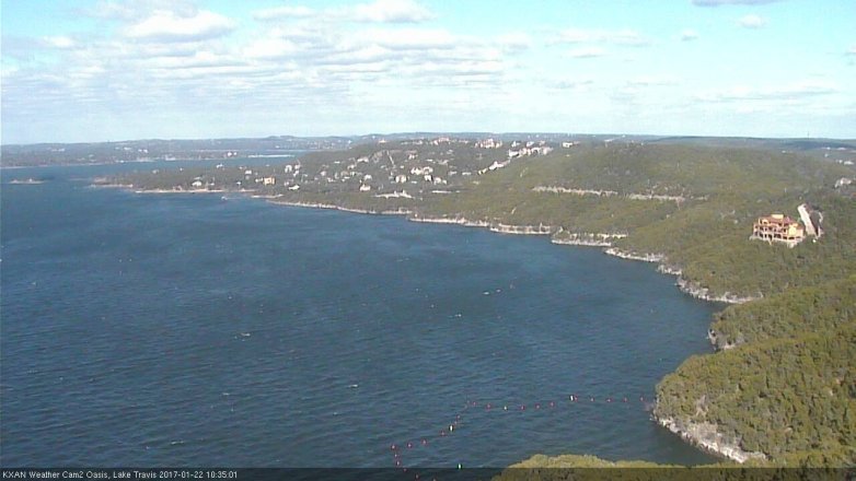 Lake Travis webcam, January 22, 2017 9:55 AM CT