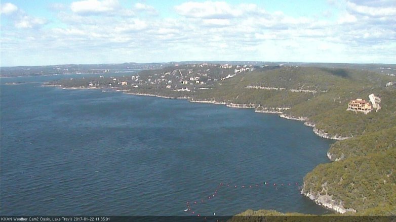 Lake Travis webcam, January 22, 2017 10:45 AM CT