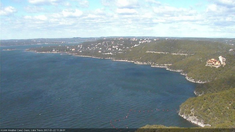Lake Travis webcam, January 22, 2017 10:50 AM CT