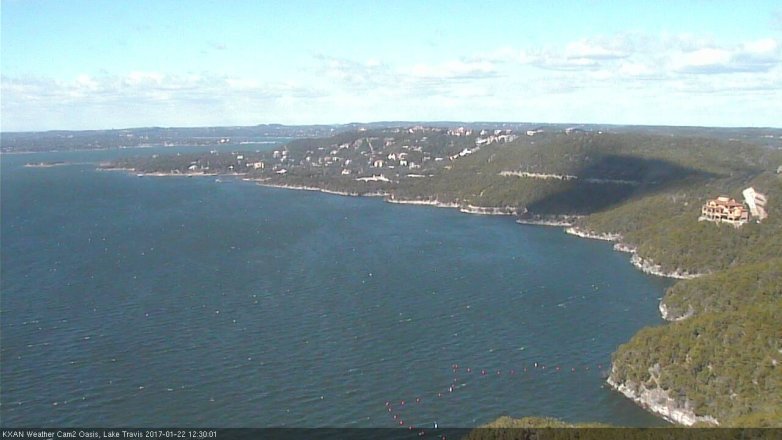 Lake Travis webcam, January 22, 2017 12:00 PM CT