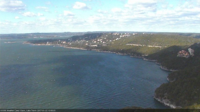 Lake Travis webcam, January 22, 2017 12:30 PM CT