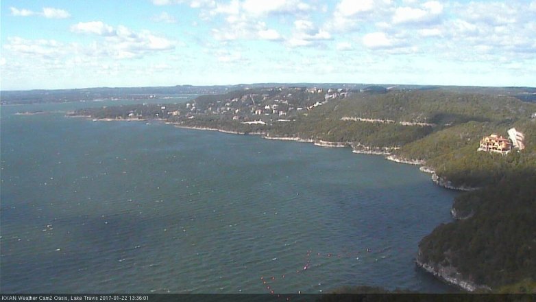Lake Travis webcam, January 22, 2017 12:55 PM CT