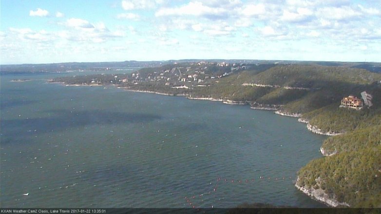 Lake Travis webcam, January 22, 2017 1:00 PM CT