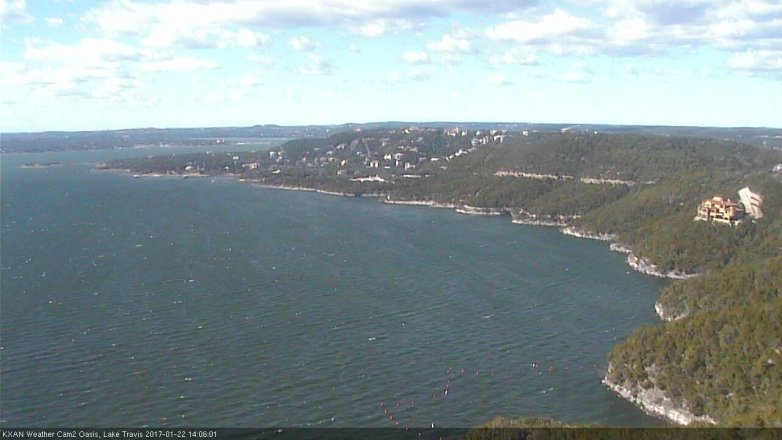 Lake Travis webcam, January 22, 2017 1:10 PM CT