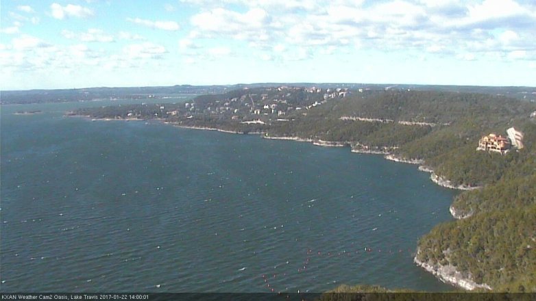 Lake Travis webcam, January 22, 2017 1:15 PM CT