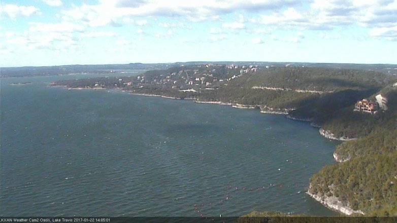 Lake Travis webcam, January 22, 2017 1:30 PM CT