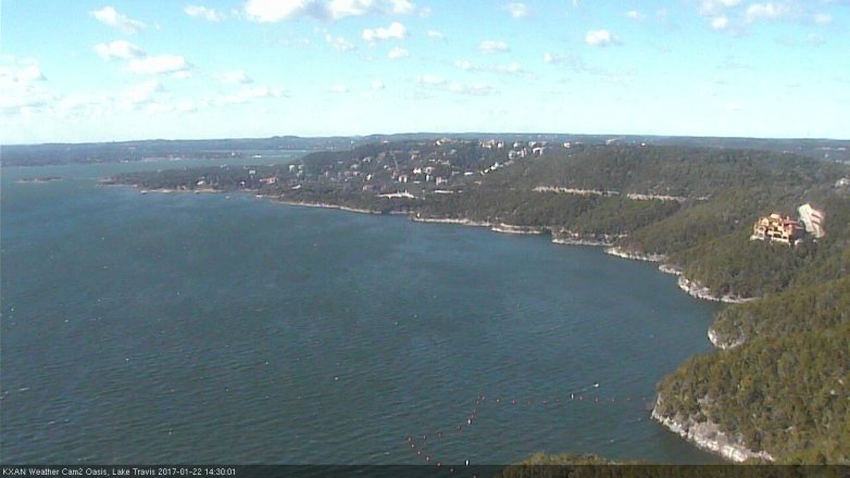 Lake Travis webcam, January 22, 2017 1:40 PM CT