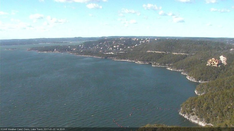 Lake Travis webcam, January 22, 2017 1:45 PM CT