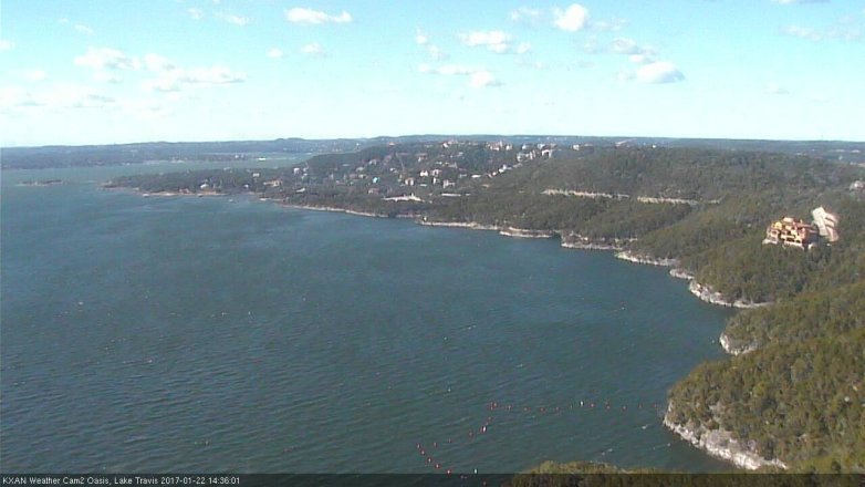 Lake Travis webcam, January 22, 2017 1:50 PM CT
