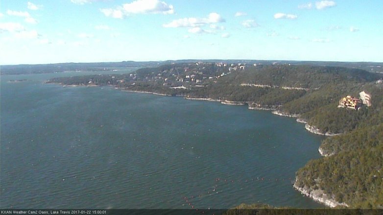Lake Travis webcam, January 22, 2017 2:25 PM CT