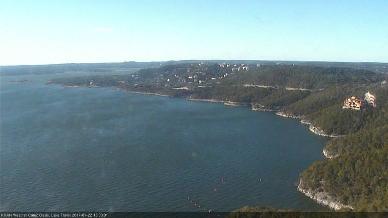 Lake Travis webcam, January 22, 2017 3:25 PM CT