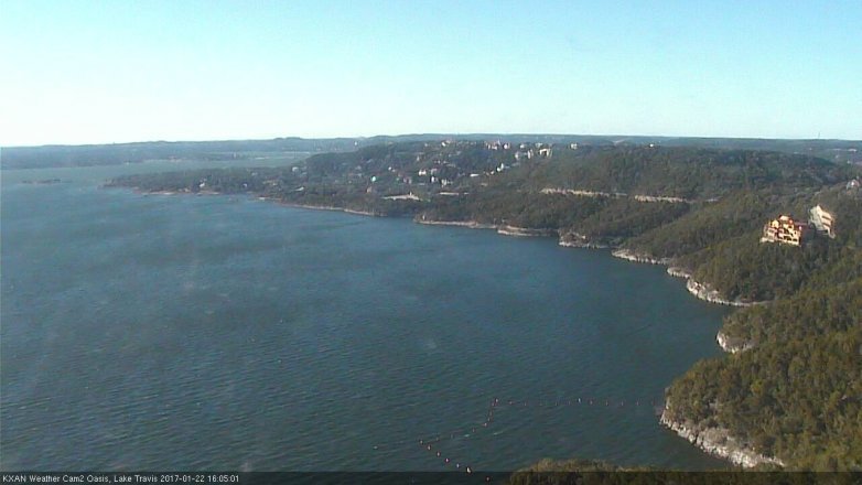 Lake Travis webcam, January 22, 2017 3:35 PM CT