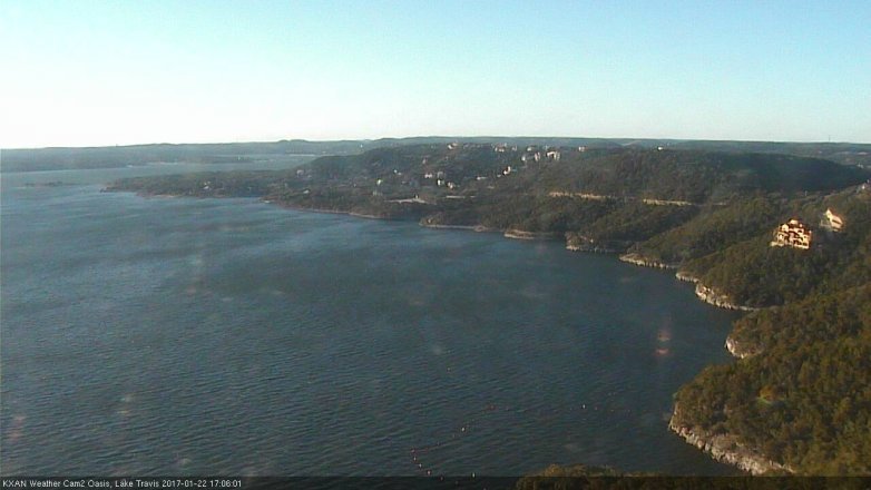 Lake Travis webcam, January 22, 2017 4:25 PM CT