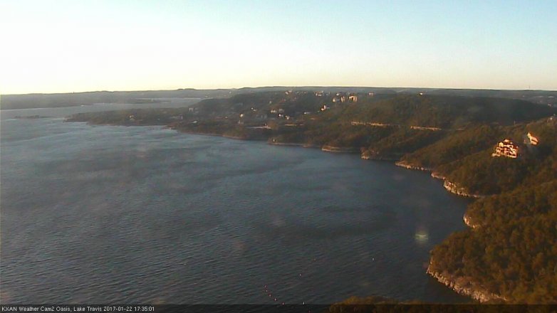 Lake Travis webcam, January 22, 2017 4:40 PM CT