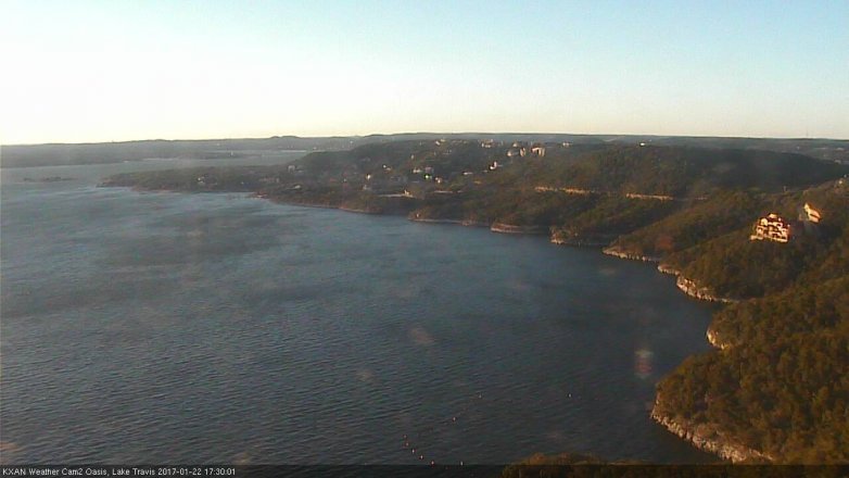 Lake Travis webcam, January 22, 2017 4:50 PM CT