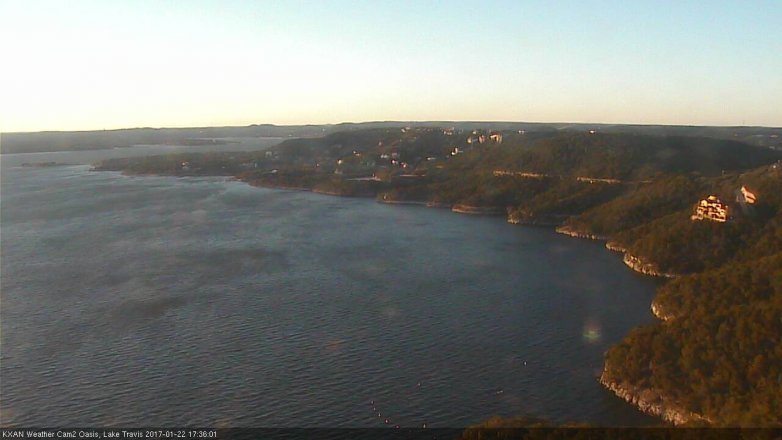 Lake Travis webcam, January 22, 2017 4:55 PM CT
